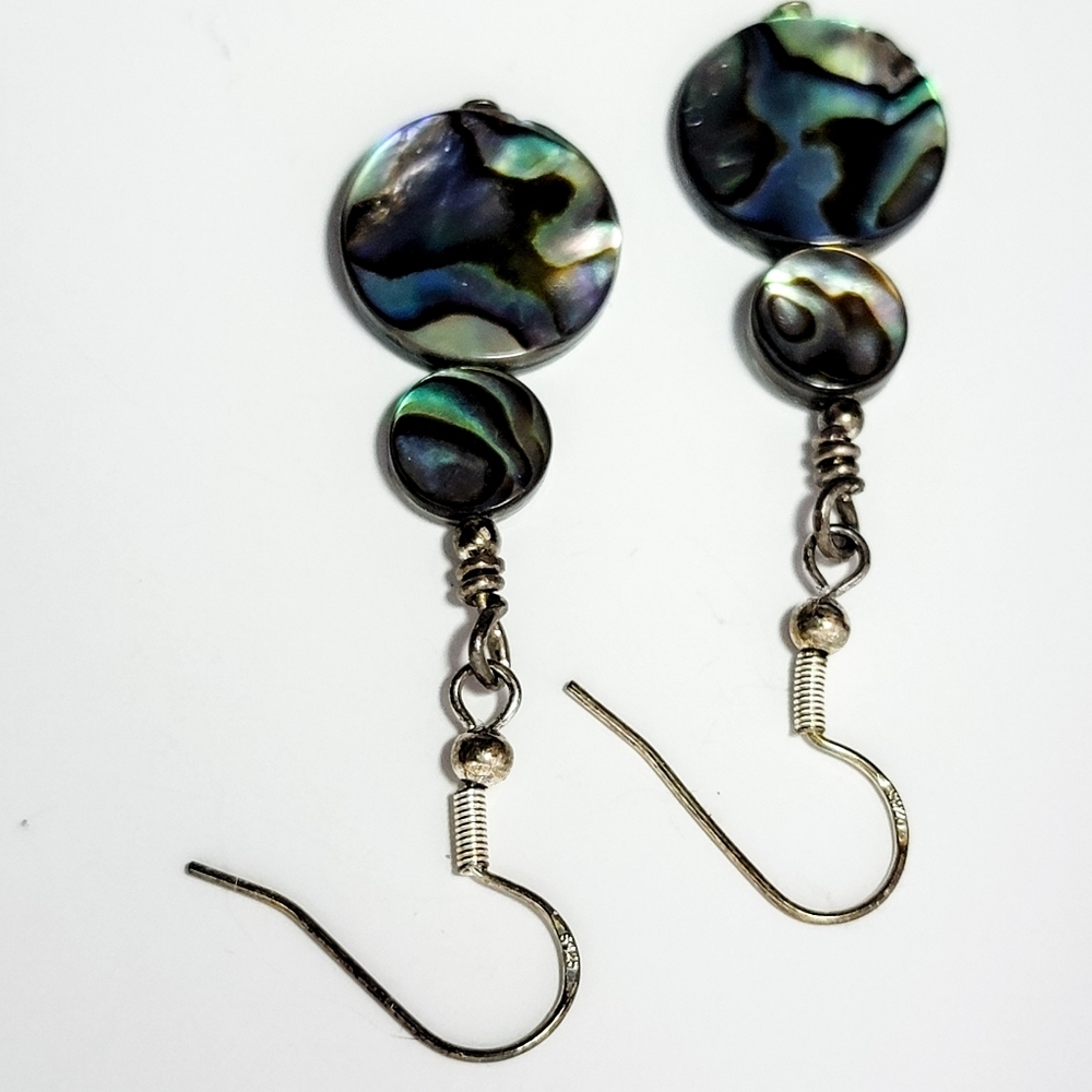 Abalone Shell Drop Earrings - Picture 4 of 7